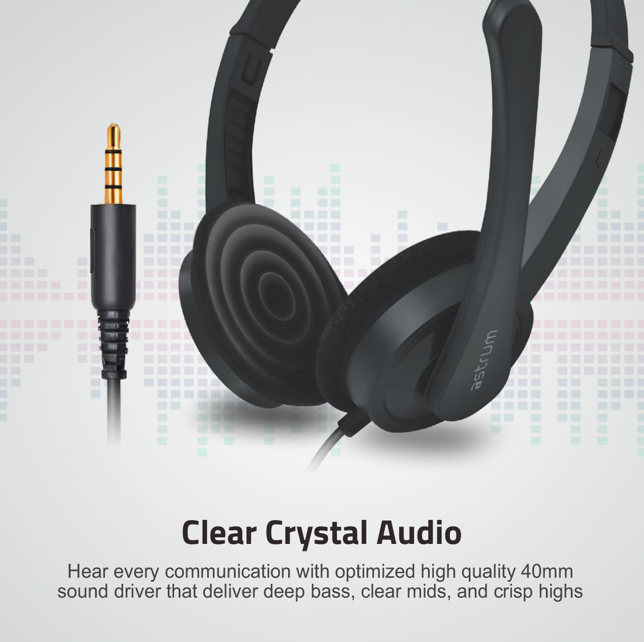 HS600 Over-Ear Headphones with Mic, 1 x 3.5mm Aux Jack for Mic/Audio image 2