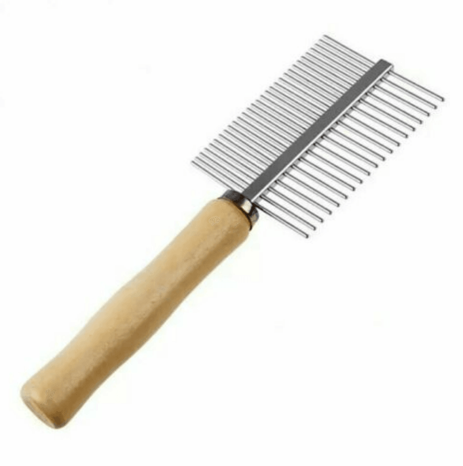 Double Sided Wooden Handle Dog Grooming Comb image 3