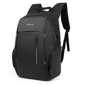 LB210 15″ PU + Nylon Laptop Backpack with USB – Grey image 3